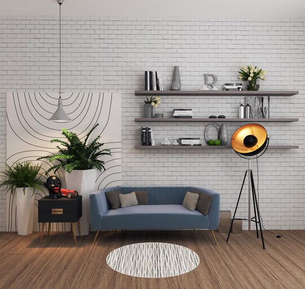 Homeroots 4' Ivory Round Ombre Tufted Handmade Area Rug  Polyester 491755