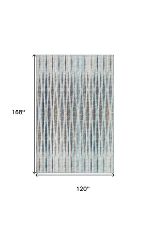 Homeroots 10' X 14' Blue Ombre Tufted Handmade Area Rug  Polyester 491760