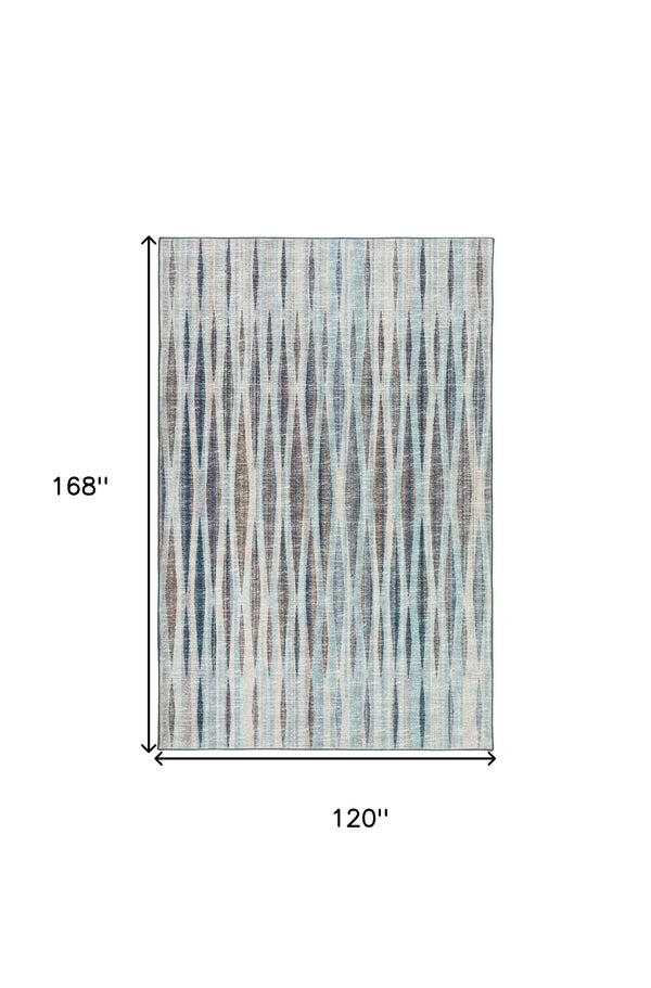 Homeroots 10' X 14' Blue Ombre Tufted Handmade Area Rug  Polyester 491760