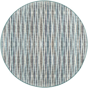 Homeroots 10' Blue Round Ombre Tufted Handmade Area Rug  Polyester 491761