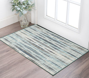 Homeroots 2' X 3' Blue Ombre Tufted Handmade Area Rug - Stylish Rectangle Design For Cozy Home Decor 2' X 3' Polyester 491762