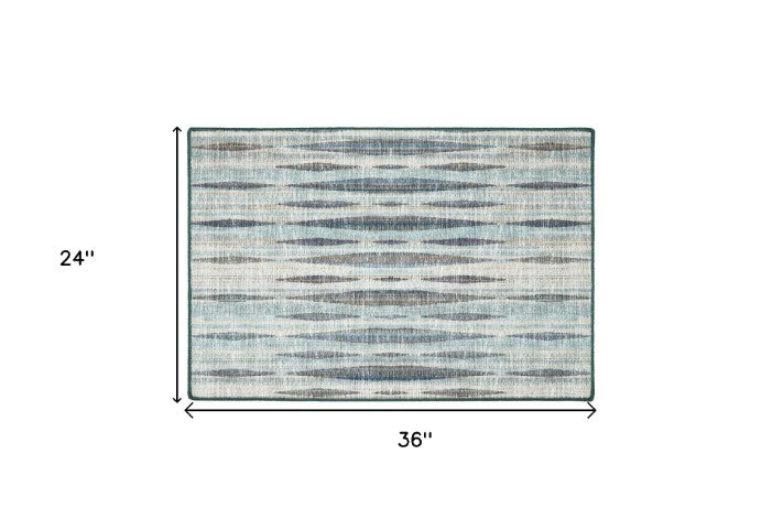 Homeroots 2' X 3' Blue Ombre Tufted Handmade Area Rug - Stylish Rectangle Design For Cozy Home Decor 2' X 3' Polyester 491762
