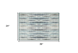 Homeroots 2' X 3' Blue Ombre Tufted Handmade Area Rug - Stylish Rectangle Design For Cozy Home Decor 2' X 3' Polyester 491762