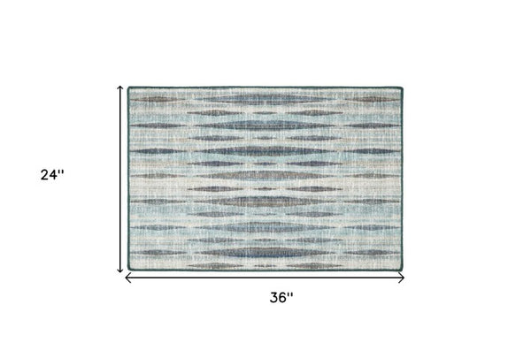 Homeroots 2' X 3' Blue Ombre Tufted Handmade Area Rug - Stylish Rectangle Design For Cozy Home Decor 2' X 3' Polyester 491762