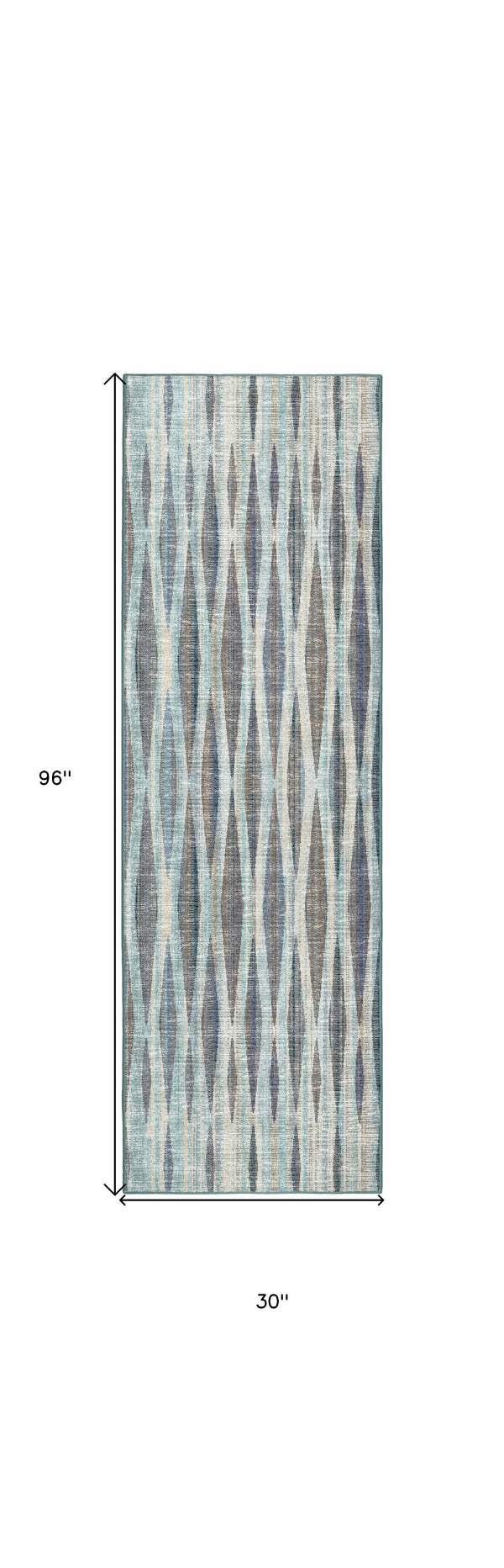 Homeroots 3' X 8' Blue Ombre Tufted Handmade Runner Rug  Polyester 491763
