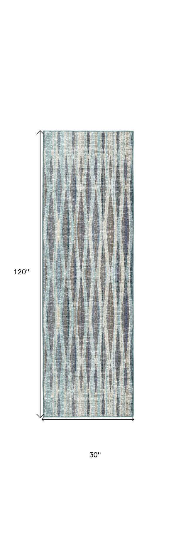 Homeroots 3' X 10' Blue Ombre Tufted Runner Rug  Polyester 491764