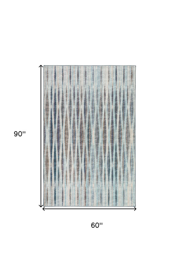 Homeroots 5' X 8' Blue Ombre Tufted Handmade Area Rug  Polyester 491767