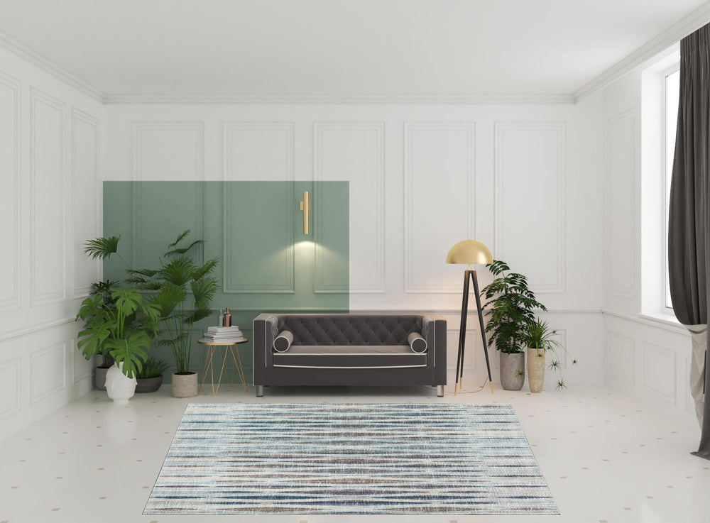 Homeroots 8' X 10' Blue Ombre Tufted Handmade Area Rug  Polyester 491768