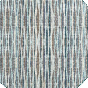 Homeroots 8' X 8' Blue Round Ombre Tufted Handmade Area Rug  Polyester 491769