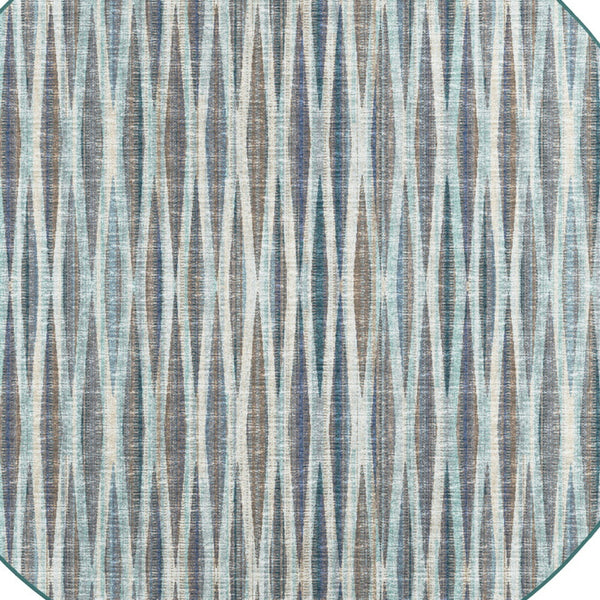Homeroots 8' X 8' Blue Round Ombre Tufted Handmade Area Rug  Polyester 491769