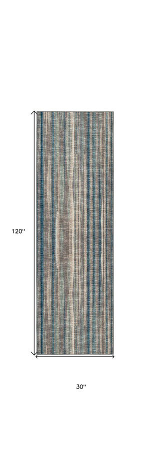 Homeroots 3' X 10' Brown Ombre Tufted Runner Rug  Polyester 491775
