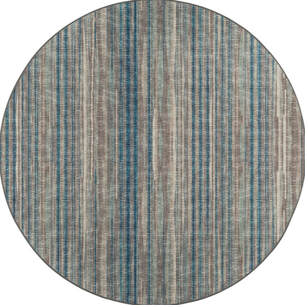Homeroots 4' Brown Round Ombre Tufted Handmade Area Rug  Polyester 491777