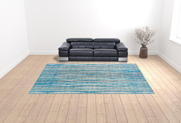 Homeroots 10' X 14' Blue Ombre Tufted Handmade Area Rug  Polyester 491782