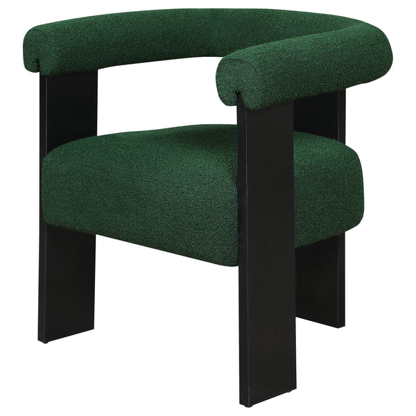 English Elm Slater Green Bouclé Upholstered Accent Chair with Dark Wood Frame, Plush Comfort and Timeless Texture B062P299951