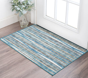 Homeroots 2' X 3' Blue Ombre Tufted Handmade Area Rug – Elegant Design To Enhance Your Living Space And Style 2' X 3' Polyester 491784