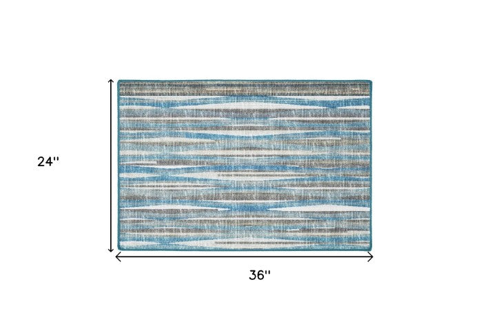 Homeroots 2' X 3' Blue Ombre Tufted Handmade Area Rug – Elegant Design To Enhance Your Living Space And Style 2' X 3' Polyester 491784