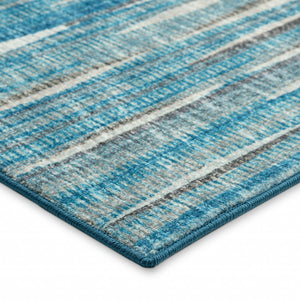 Homeroots 3' X 10' Blue Ombre Tufted Runner Rug  Polyester 491786
