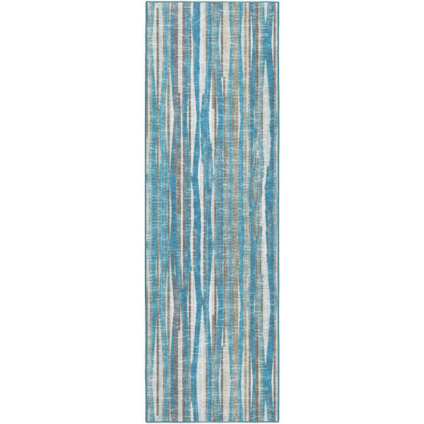 Homeroots 3' X 10' Blue Ombre Tufted Runner Rug  Polyester 491786