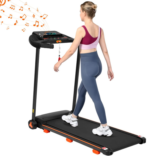English Elm Treadmills Folding Home Fitness Machine 2.5hp Motor Shock Absorbing Belt Bluetooth Speaker N728P266573A