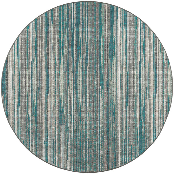 Homeroots 10' Blue Round Ombre Tufted Handmade Area Rug  Polyester 491794