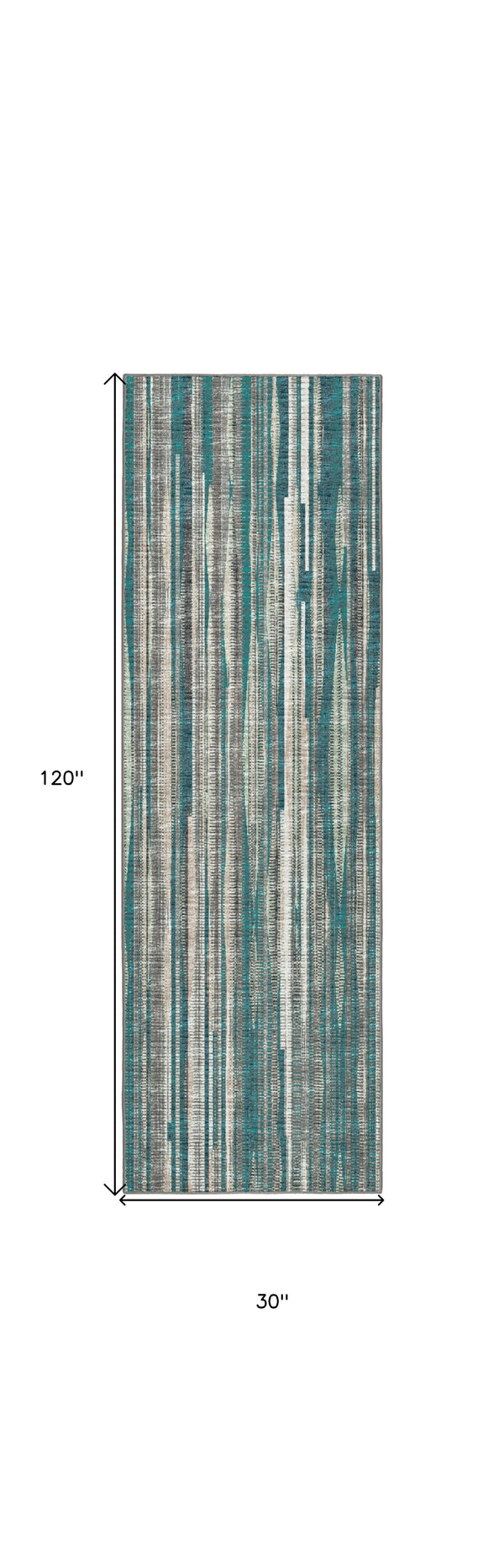 Homeroots 3' X 10' Blue Ombre Tufted Runner Rug  Polyester 491797