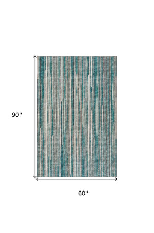 Homeroots 5' X 8' Blue Ombre Tufted Handmade Area Rug  Polyester 491800