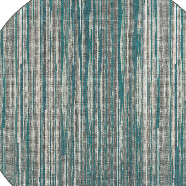 Homeroots 8' X 8' Blue Round Ombre Tufted Handmade Area Rug  Polyester 491802