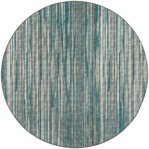 Homeroots 8' X 8' Blue Round Ombre Tufted Handmade Area Rug  Polyester 491802