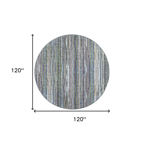 Homeroots 10' Purple Round Ombre Tufted Handmade Area Rug  Polyester 491805