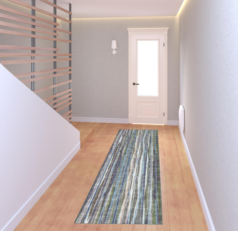 Homeroots 3' X 8' Purple Ombre Tufted Handmade Runner Rug  Polyester 491807