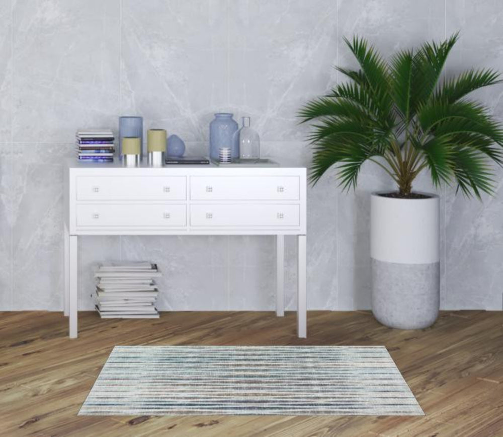 Homeroots 3' X 5' Purple Ombre Tufted Handmade Area Rug  Polyester 491809