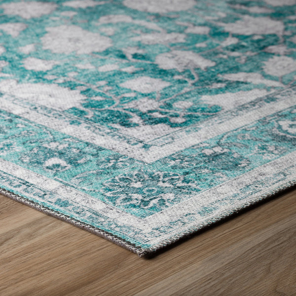 Homeroots 8' X 10' Blue Oriental Distressed Non Skid Area Rug  Polyester 491834