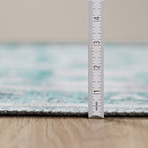 Homeroots 8' X 10' Blue Oriental Distressed Non Skid Area Rug  Polyester 491834