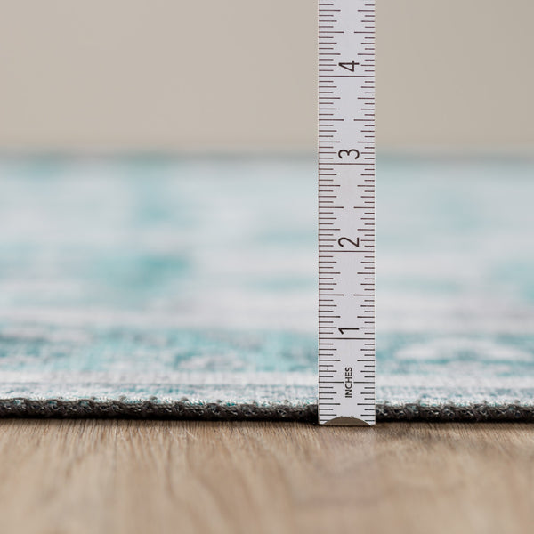 Homeroots 8' X 10' Blue Oriental Distressed Non Skid Area Rug  Polyester 491834