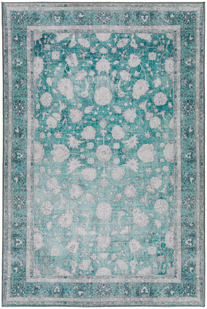 Homeroots 8' X 10' Blue Oriental Distressed Non Skid Area Rug  Polyester 491834
