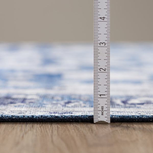 Homeroots 5' X 8' Blue Oriental Distressed Non Skid Area Rug  Polyester 491845