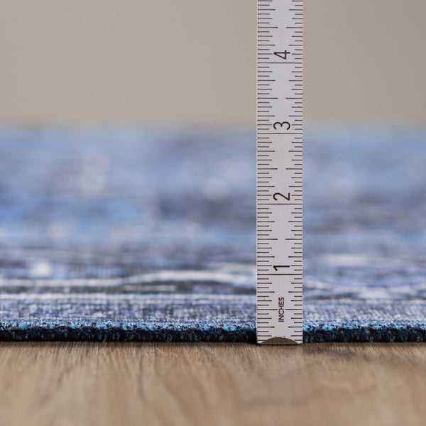 Homeroots 2' X 8' Blue Oriental Distressed Non Skid Runner Rug  Polyester 491855