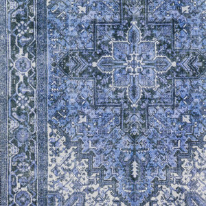 Homeroots 2' X 8' Blue Oriental Distressed Non Skid Runner Rug  Polyester 491855