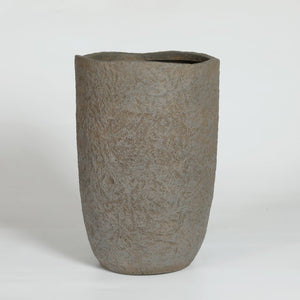 English Elm Round Concrete Sculptural Planter Duo Handcrafted Porous Finish Patio Garden Home W347P465319