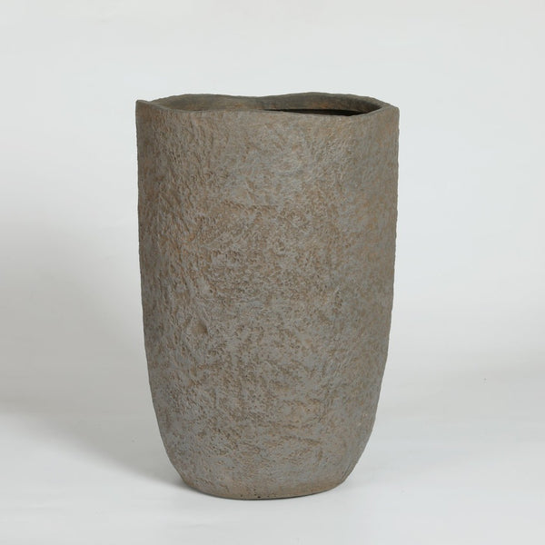 English Elm Round Concrete Sculptural Planter Duo Handcrafted Porous Finish Patio Garden Home W347P465319