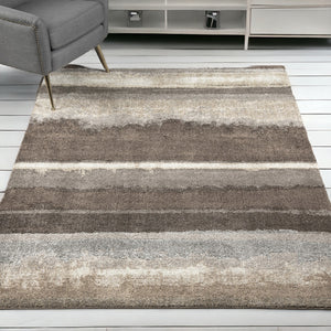 Homeroots 5' X 8' Brown And Ivory Abstract Area Rug  Polypropylene 491900