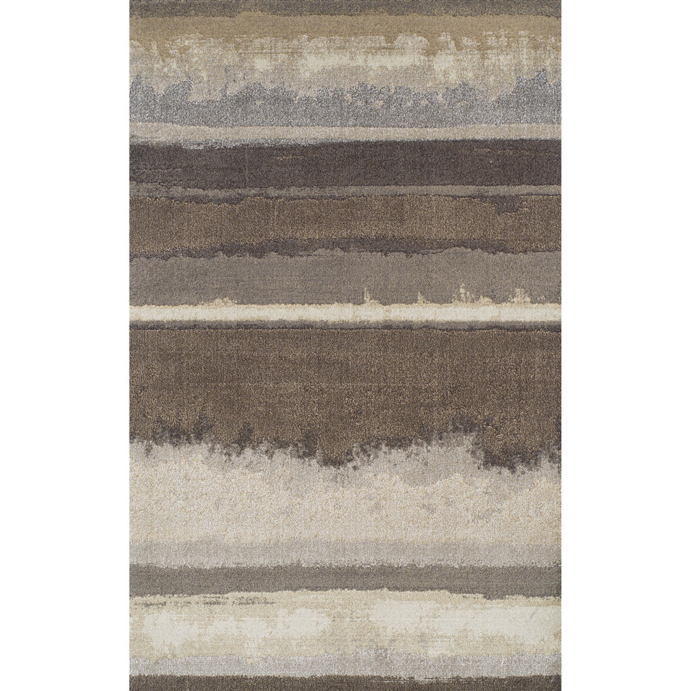 Homeroots 10' X 13' Brown And Ivory Abstract Area Rug  Polypropylene 491902