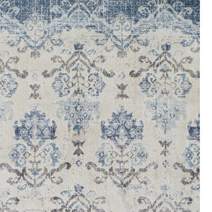 Homeroots 8' X 11' Blue And Ivory Oriental Area Rug  Polypropylene 491909