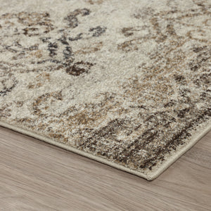 Homeroots 5' X 8' Beige And Brown Oriental Area Rug  Polypropylene 491912