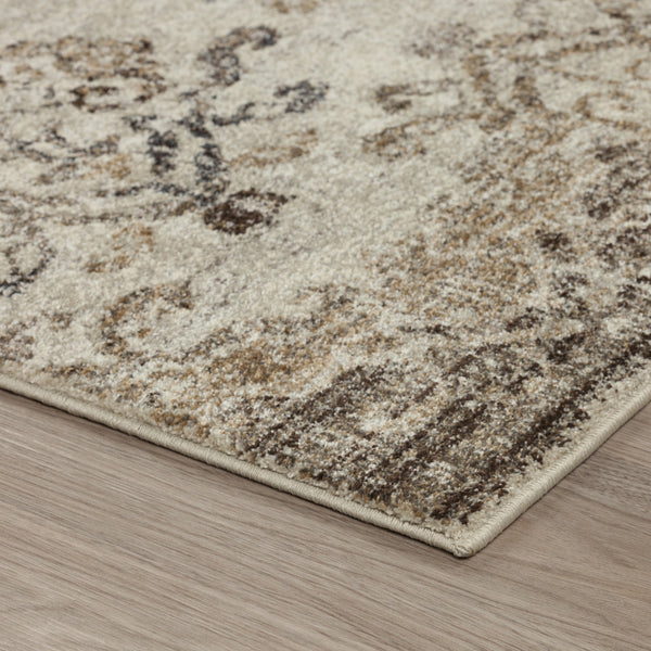 Homeroots 5' X 8' Beige And Brown Oriental Area Rug  Polypropylene 491912
