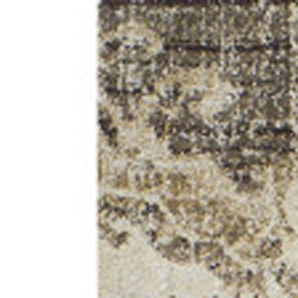 Homeroots 5' X 8' Beige And Brown Oriental Area Rug  Polypropylene 491912