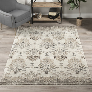 Homeroots 8' X 11' Beige And Brown Oriental Area Rug  Polypropylene 491913