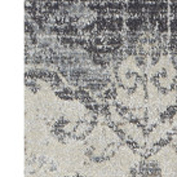 Homeroots 10' X 13' Gray And Ivory Oriental Area Rug  Polypropylene 491918