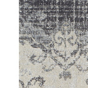 Homeroots 10' X 13' Gray And Ivory Oriental Area Rug  Polypropylene 491918