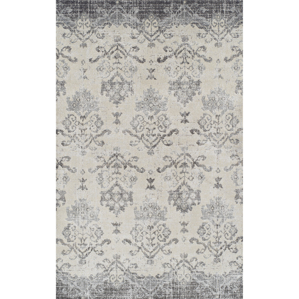 Homeroots 10' X 13' Gray And Ivory Oriental Area Rug  Polypropylene 491918